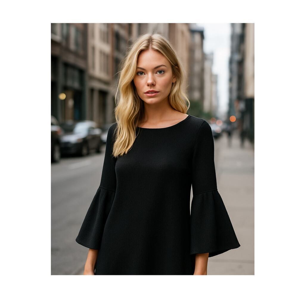 Sail to Sable ladies Bell Sleeve lined suede vibes top black Size Small Mob Wife